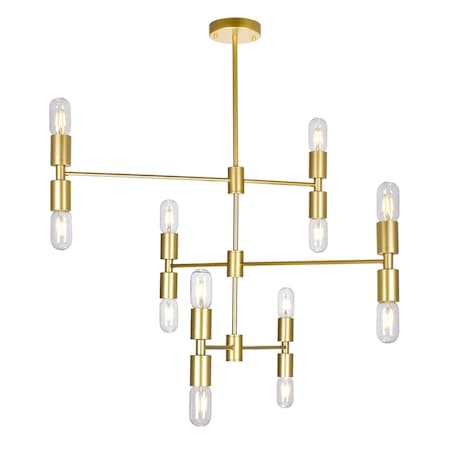 12 Light Chandelier With Medallion Gold Finish